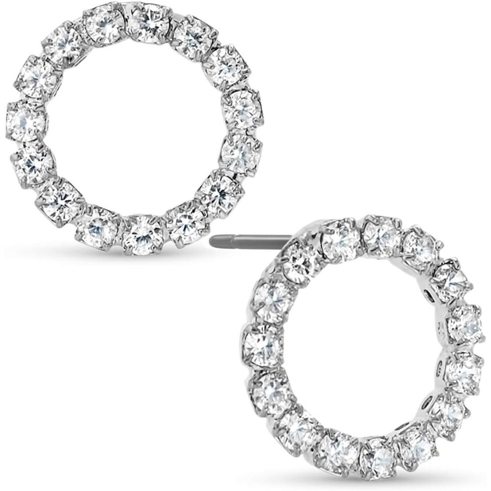 Stunning Simulated Diamond Stud Earrings - Circle… - image 1